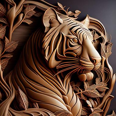 3D модель Золушка тигрица известное животное (STL)